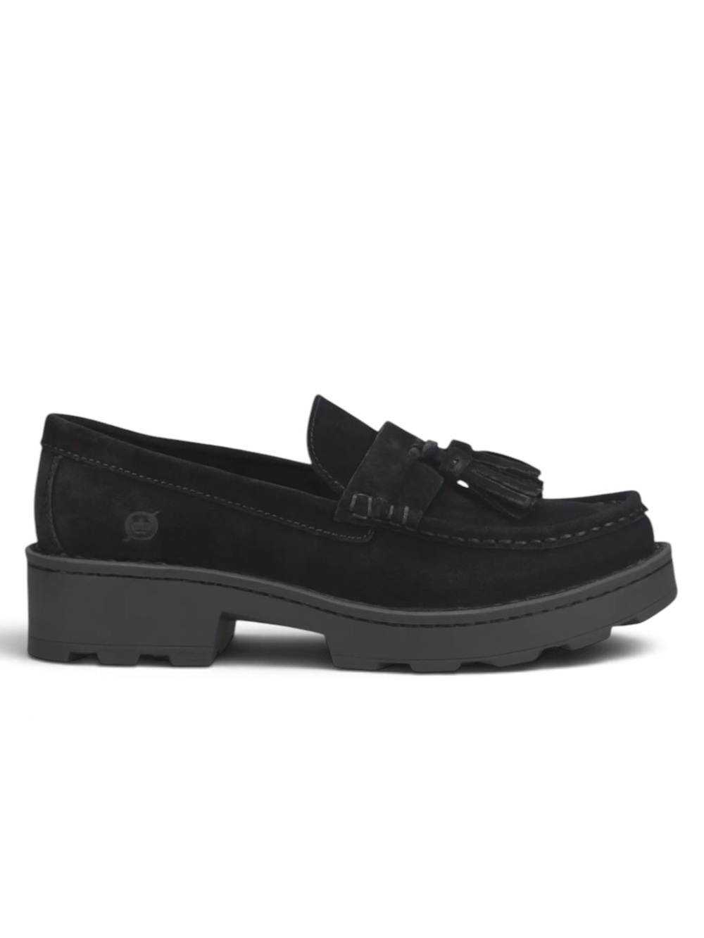 Born Capri Tassel Black Suede Platform Loafer Size 7.5M - Picture 3 of 8